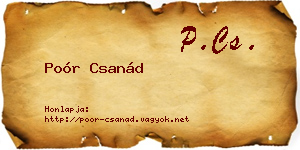 Poór Csanád névjegykártya
